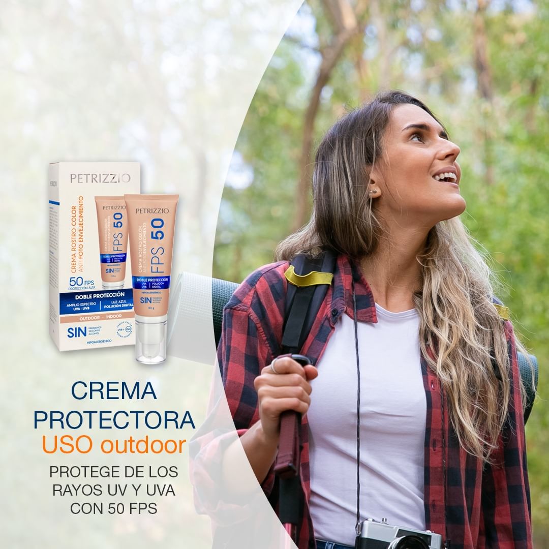Crema Doble Protección Rostro Color Fps-50/Luz Azul