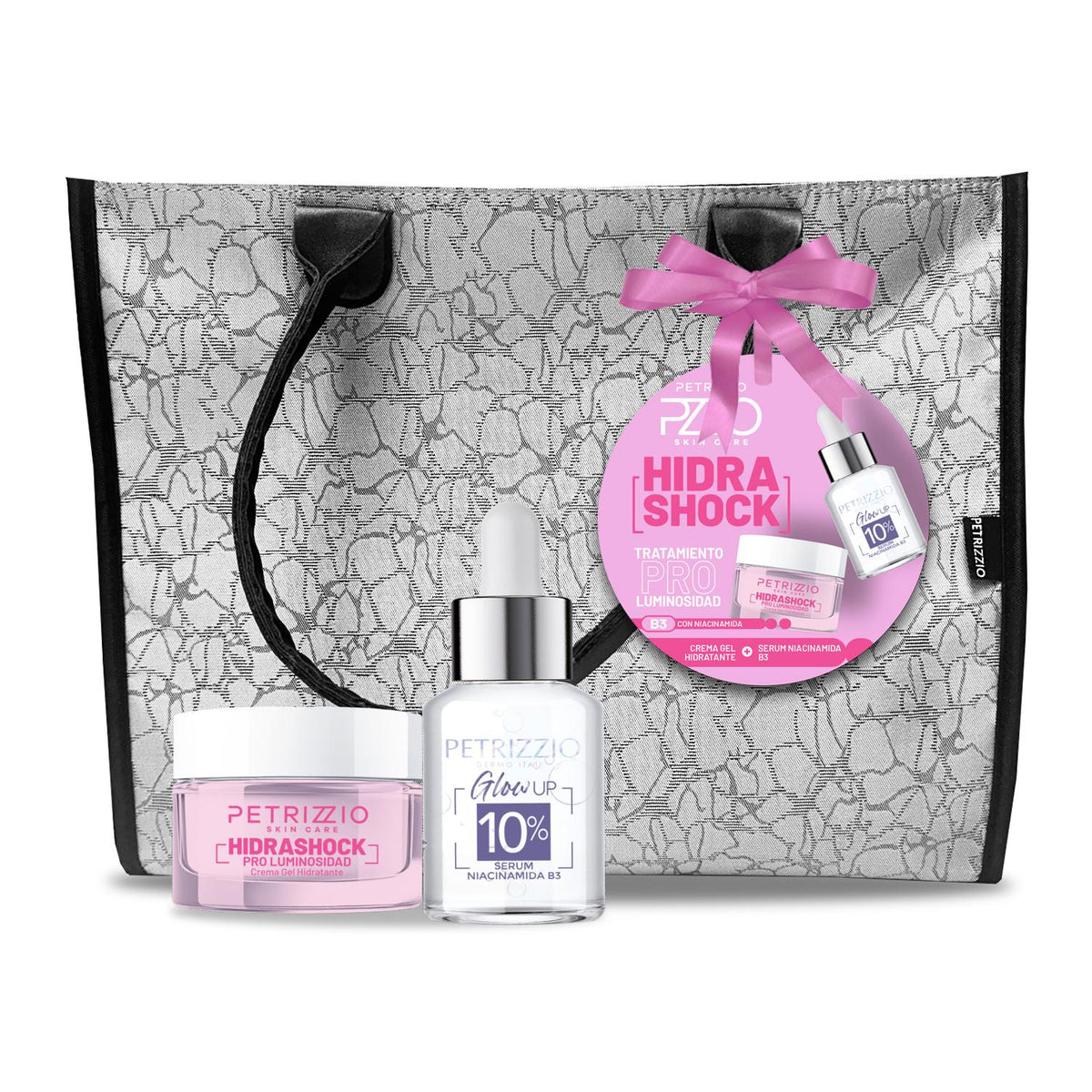 Set de Crema Hidra Shock Pro Luminosidad + Sérum + Cartera