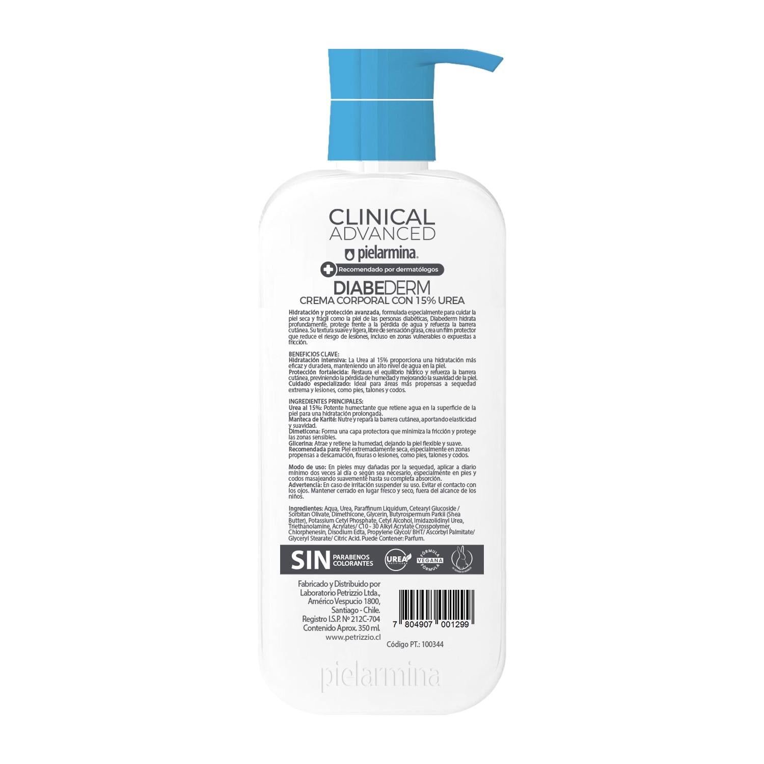 Crema Corporal Pielarmina Clinical Advanced Diabederm 15% Urea – 350 ml