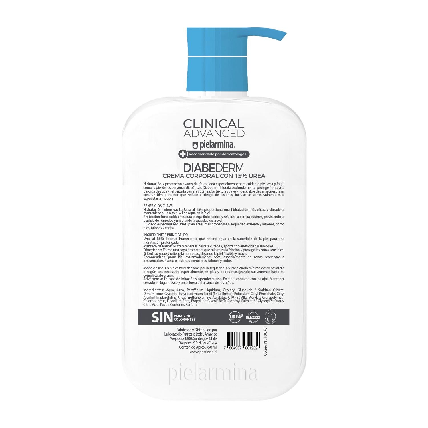 Crema Corporal Pielarmina Clinical Advanced Diabederm 15% Urea – 750 ml