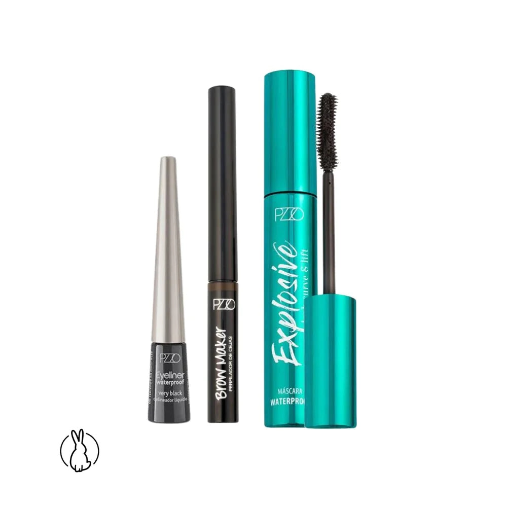 Set para Ojos Delineador + Lápiz Perfilador+ Máscara