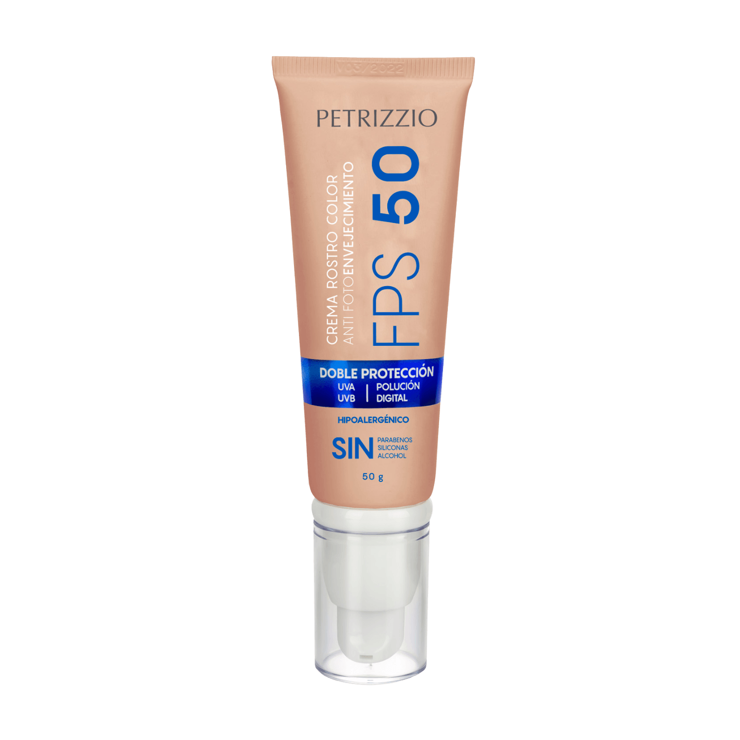 Crema Doble Protección Rostro Color Fps-50/Luz Azul Petrizzio - Petrizzio