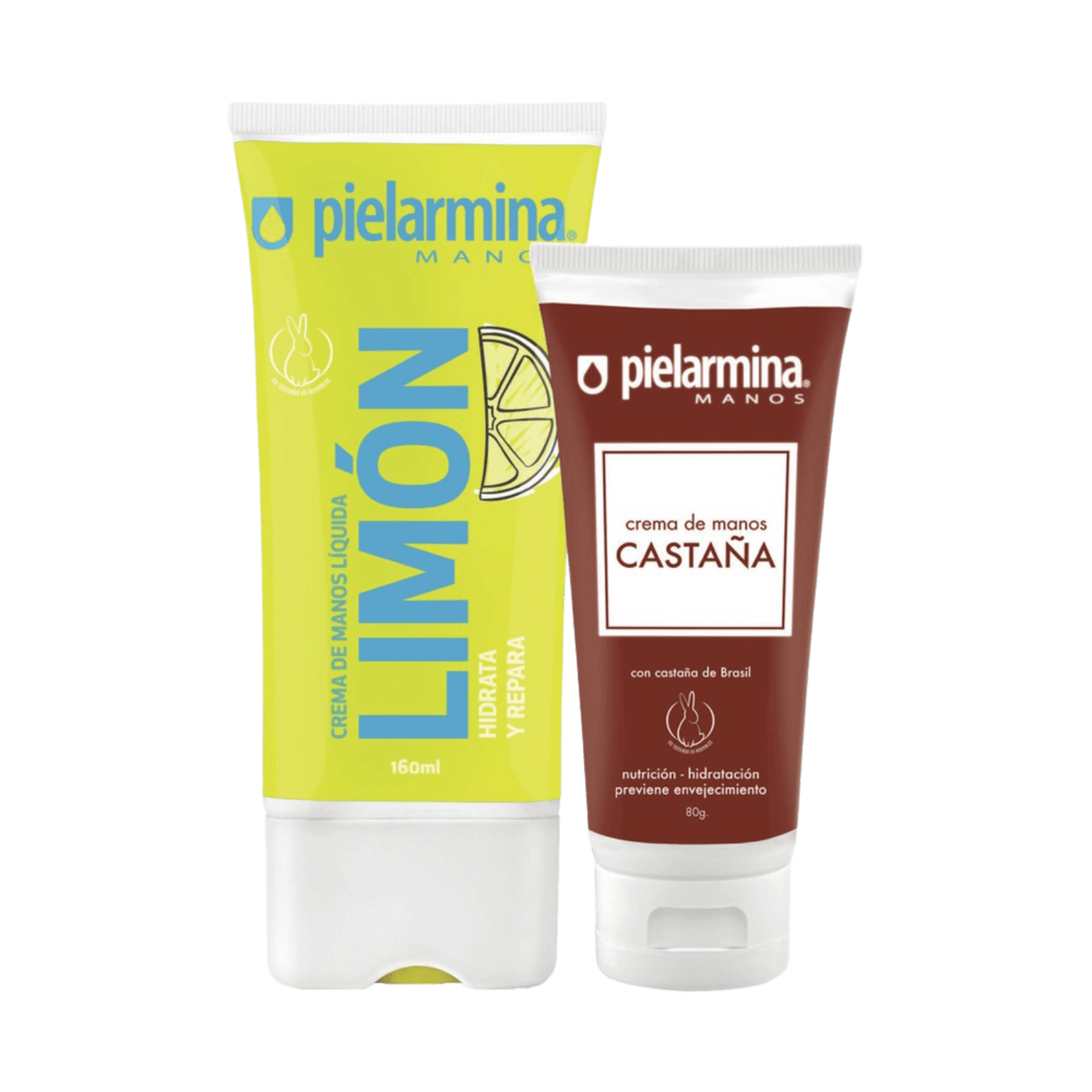 Set Crema de Manos Líquida Limón 160 ml + Castaña 80 g Pielarmina - Petrizzio