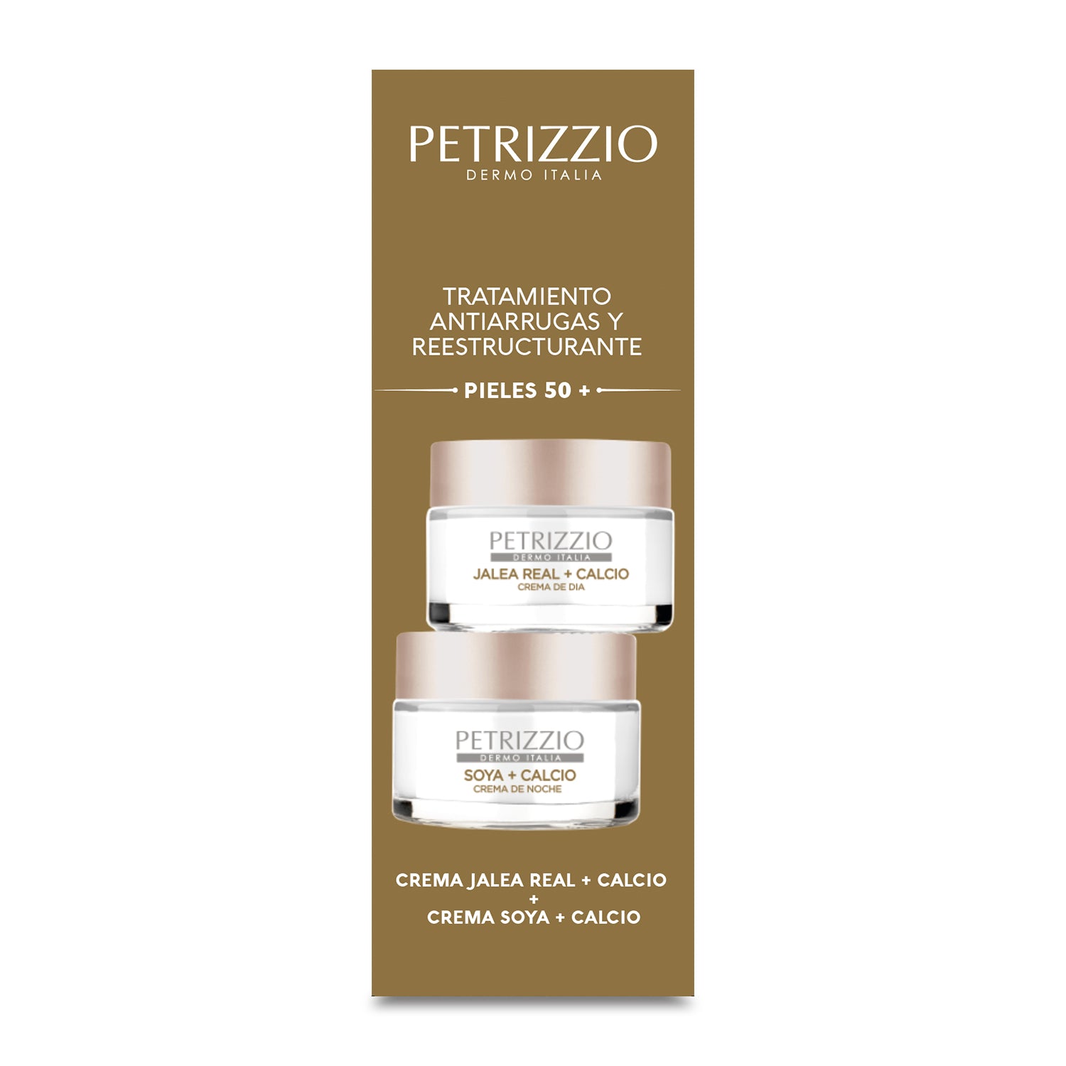 Set Cremas Antiarrugas Día + Noche Jalea Real/Calcio y Soya