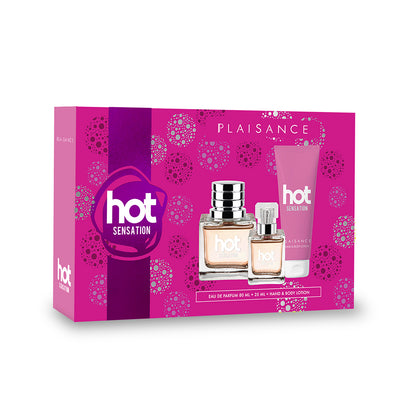 Set Perfume Hot Sensation EDP + Miniatura y  Hand &amp; Body Lotion