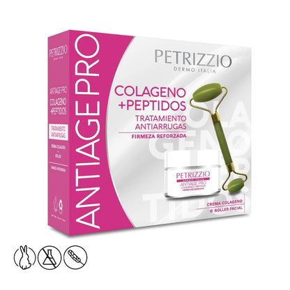 Set Crema Antiage Pro Colágeno Péptidos + Roller