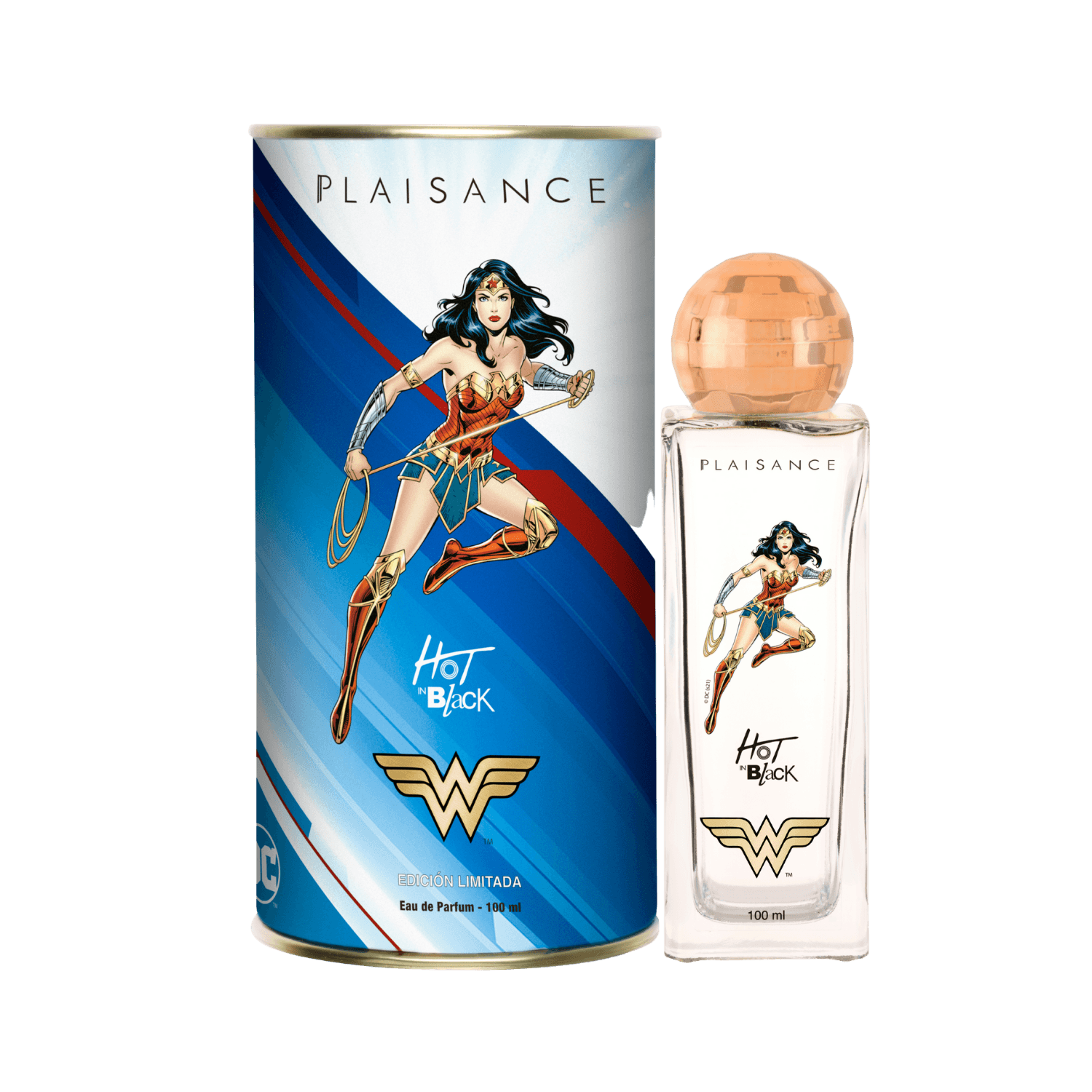 Perfume Mujer Hot in Black Wonder Woman EDP 100 ml Plaisance - Petrizzio