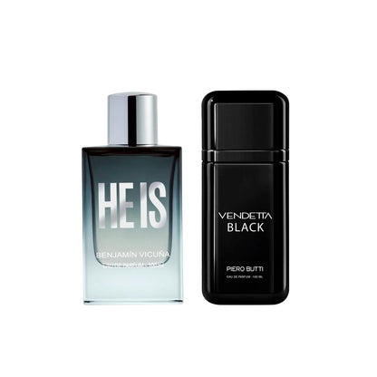 Set Duo Perfumes EDP He Is BV + Vendetta Black
