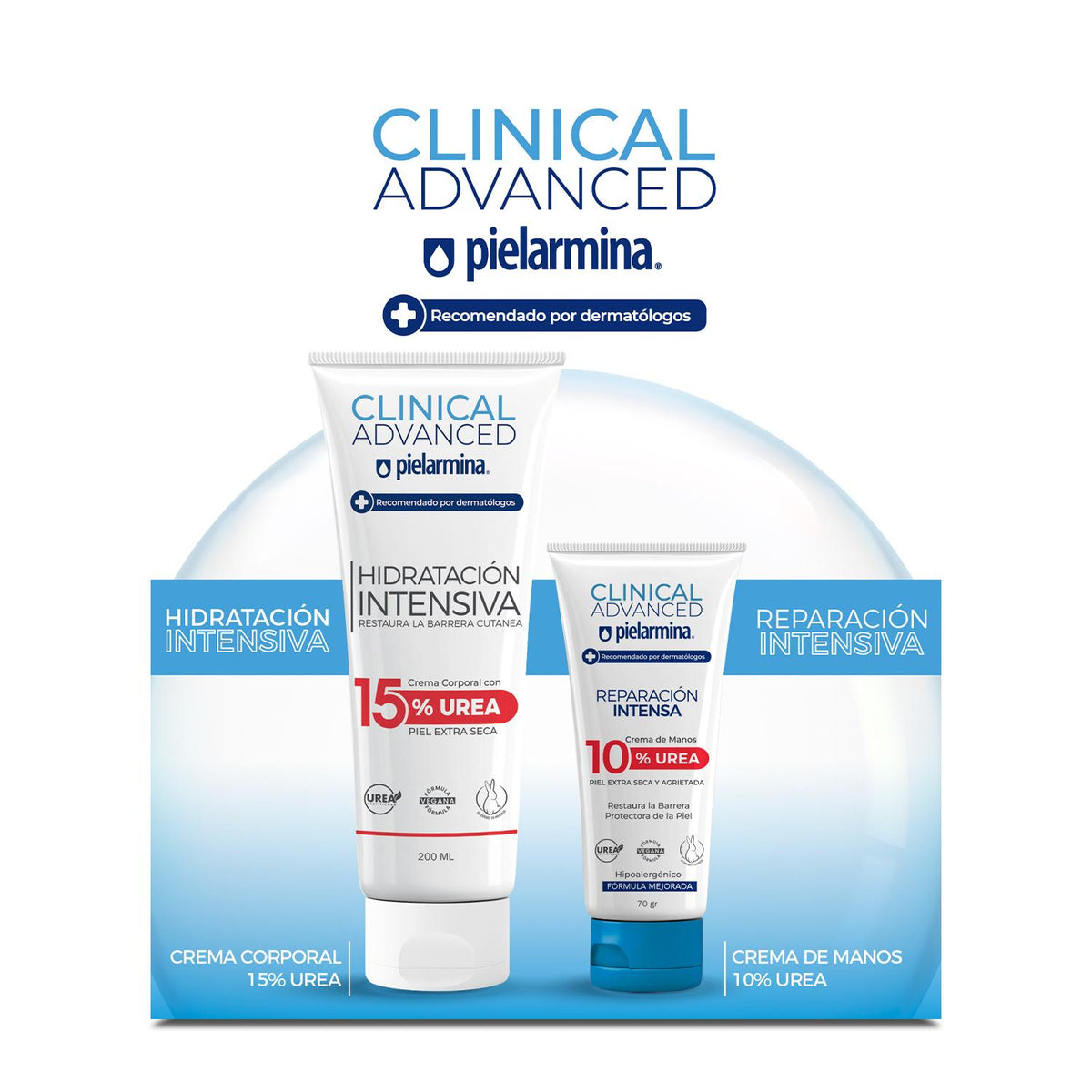 Set Cremas Clinical Advanced Urea Cuerpo 15%  + Manos