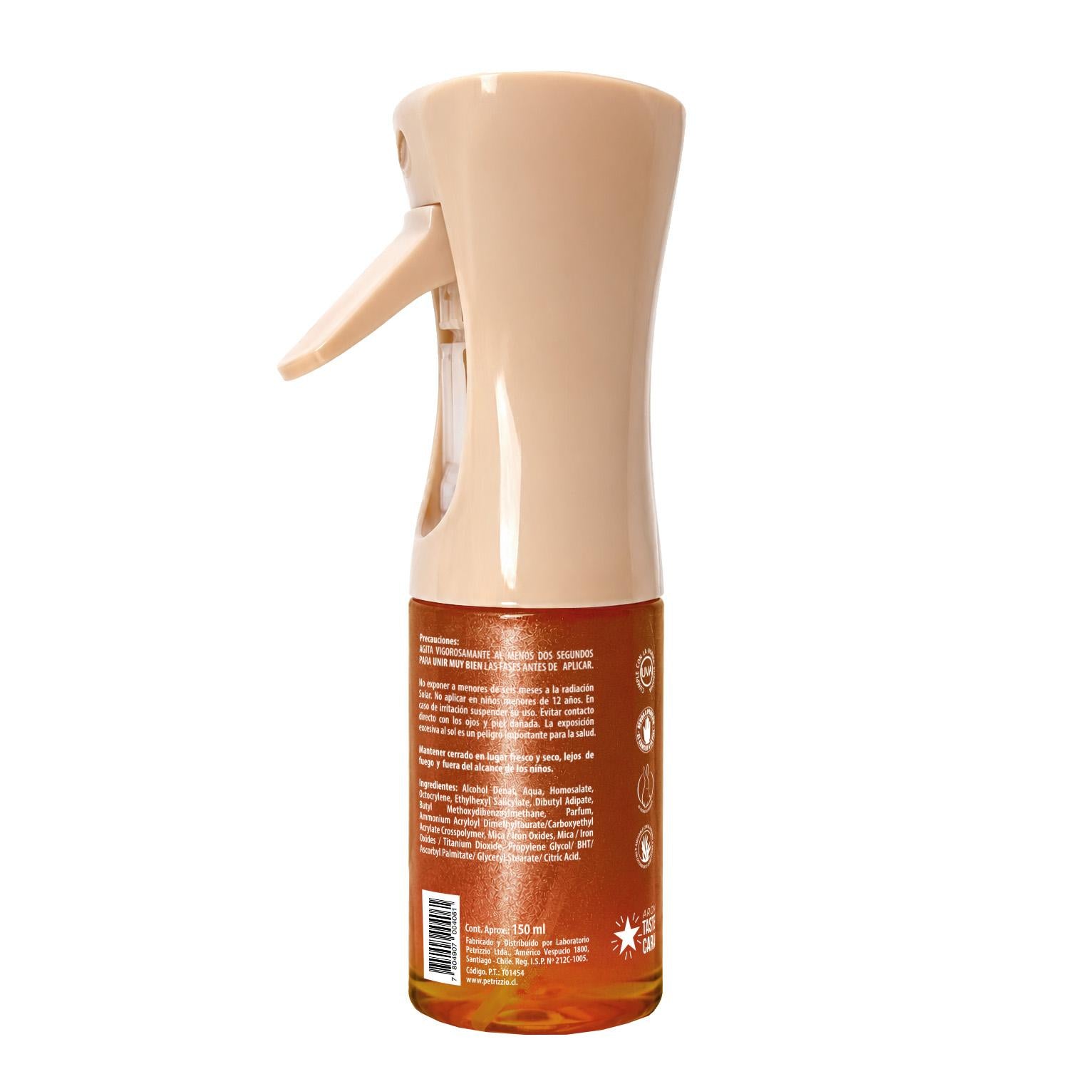 Bloqueador Solar Corporal Bruma Bifásica Efecto Glow FPS 30