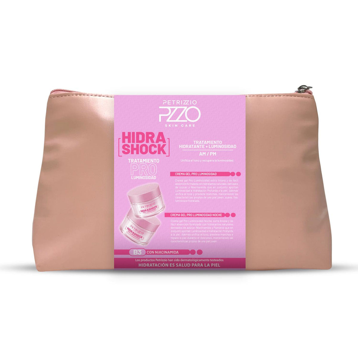 Set Cremas HidraShock Pro Luminosidad Día + Noche + Clutch