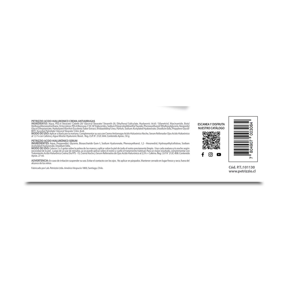 Set Crema Día FPS 15 + Sérum Ácido Hialurónico 1,5%