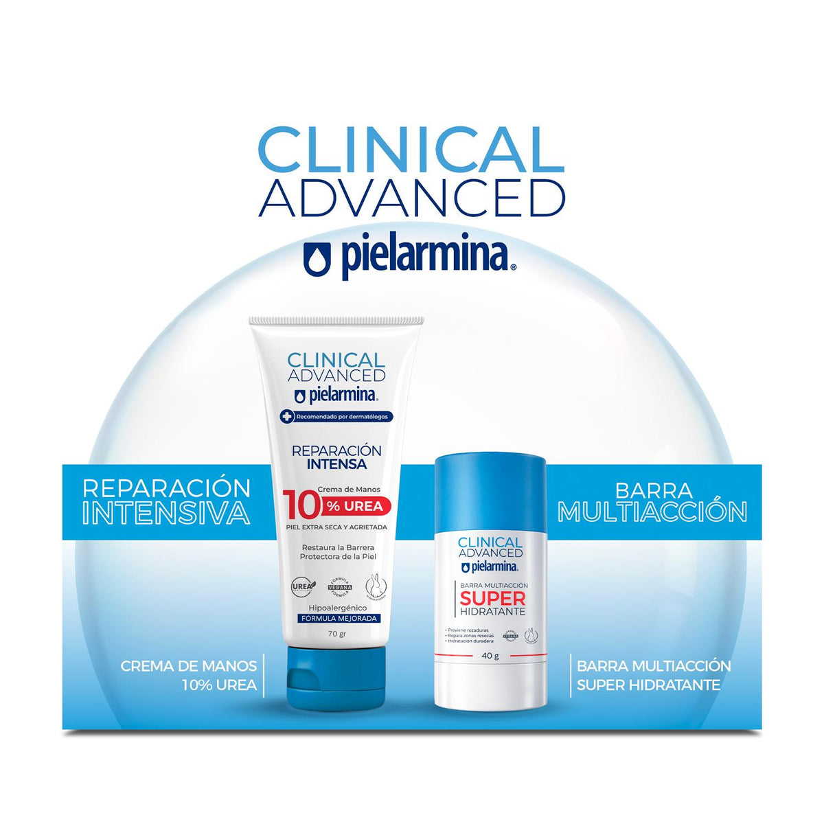 Set Cremas Clinical Advanced Manos Urea  + Barra Multiacción