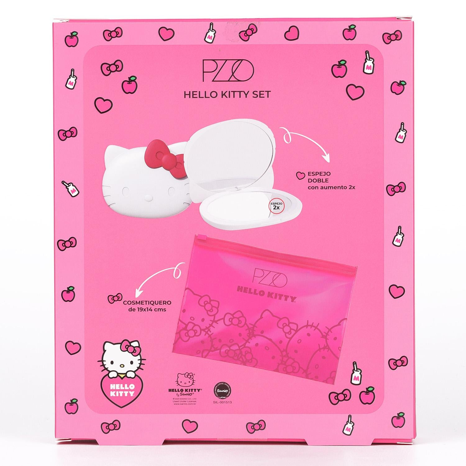 Set Cosmetiquero + Espejo Hello Kitty