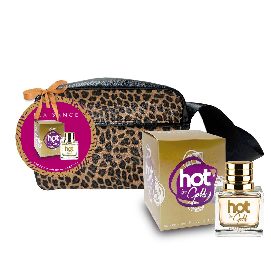 Set Perfume Hot in Gold EDP + Bandolera