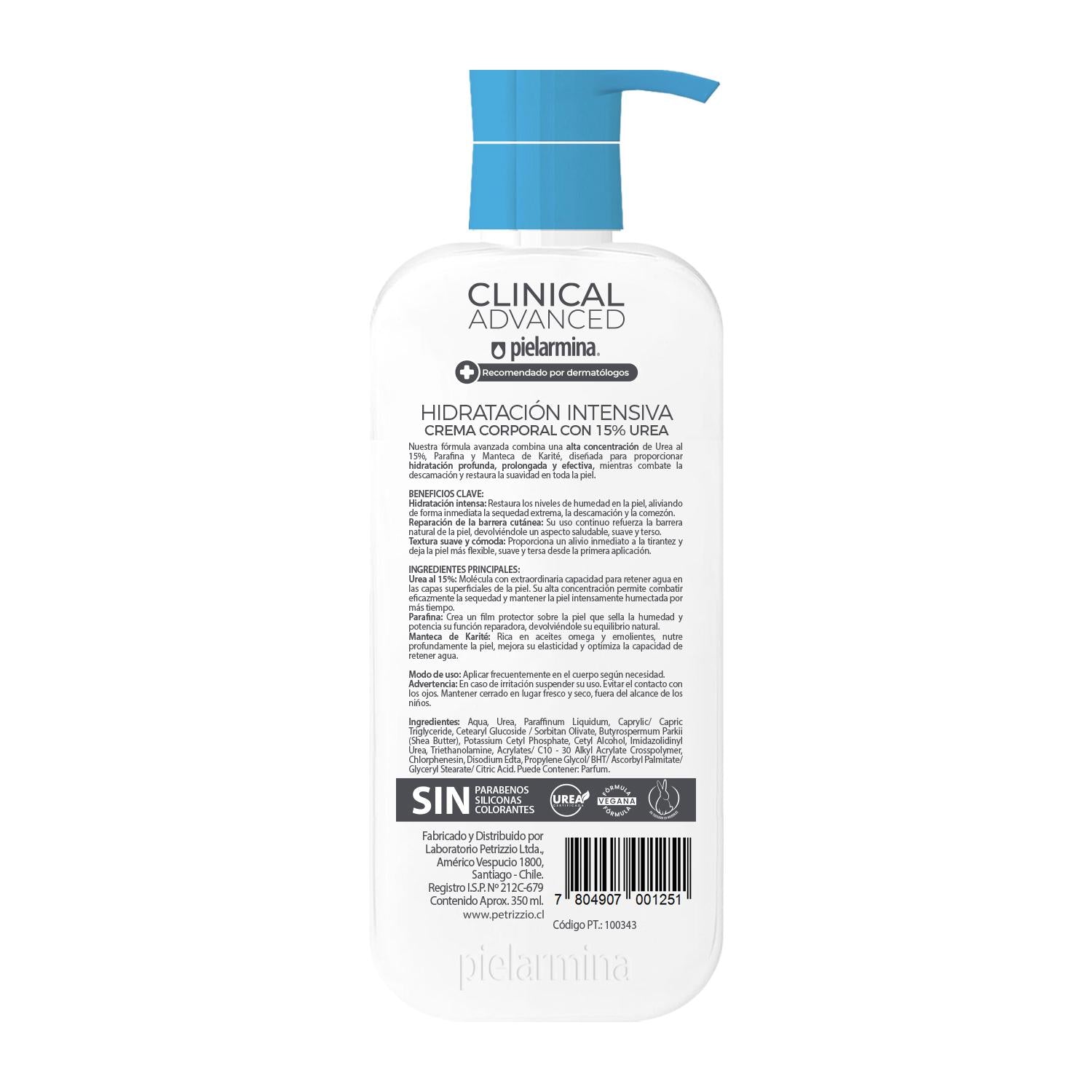 Crema Corporal Pielarmina Clinical Advanced Urea 15% – 350 ml