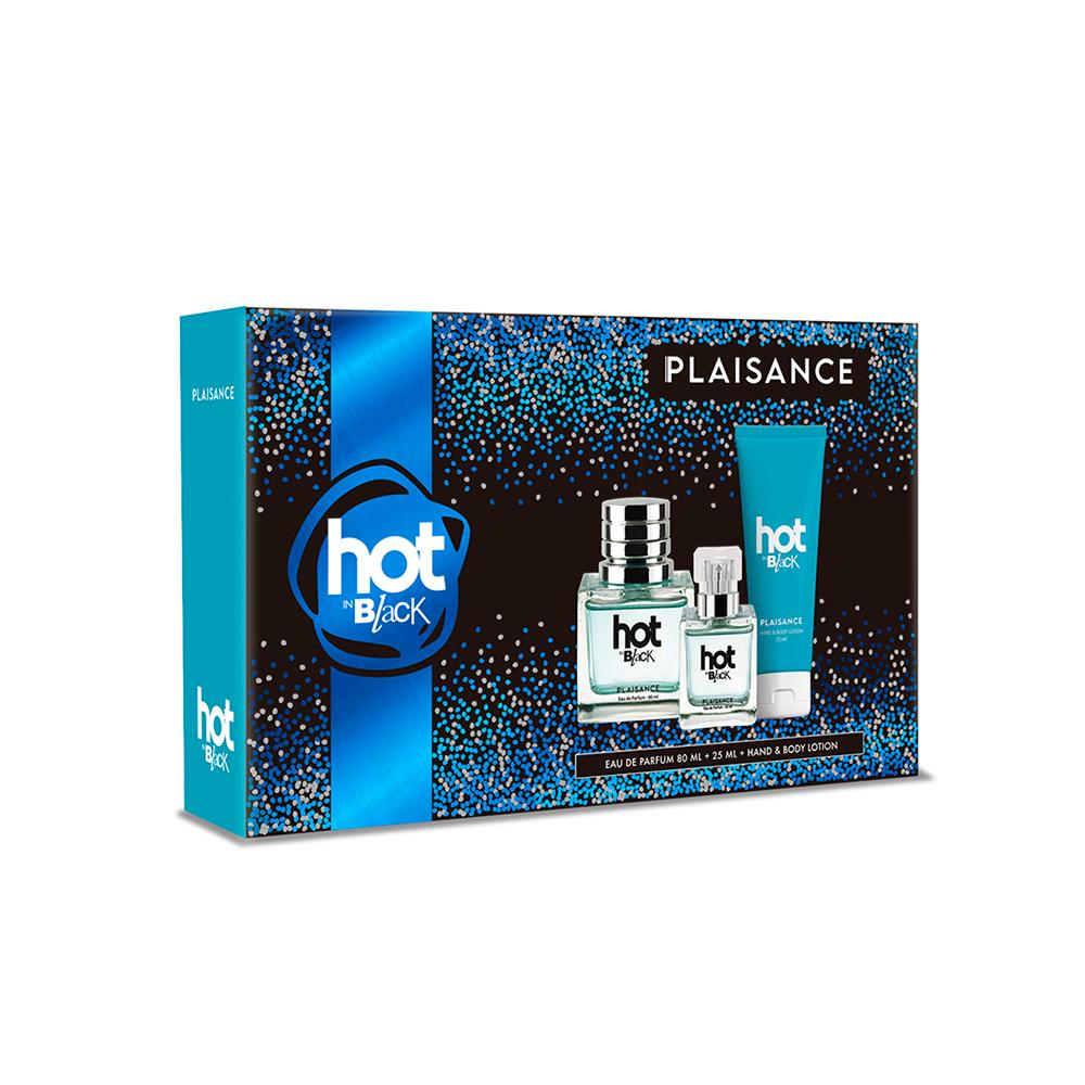 Set Perfume Hot in Black EDP + Miniatura y Hand &amp; Body Lotion