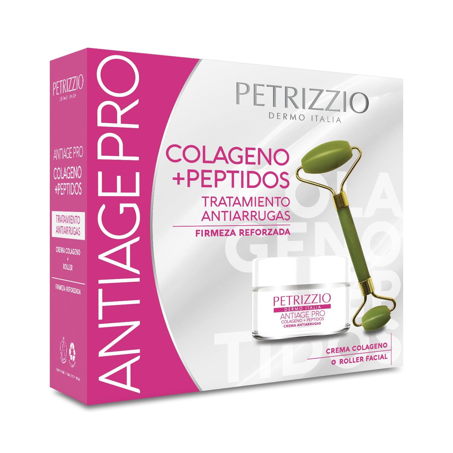 Set Crema Antiage Pro Colágeno Péptidos + Roller