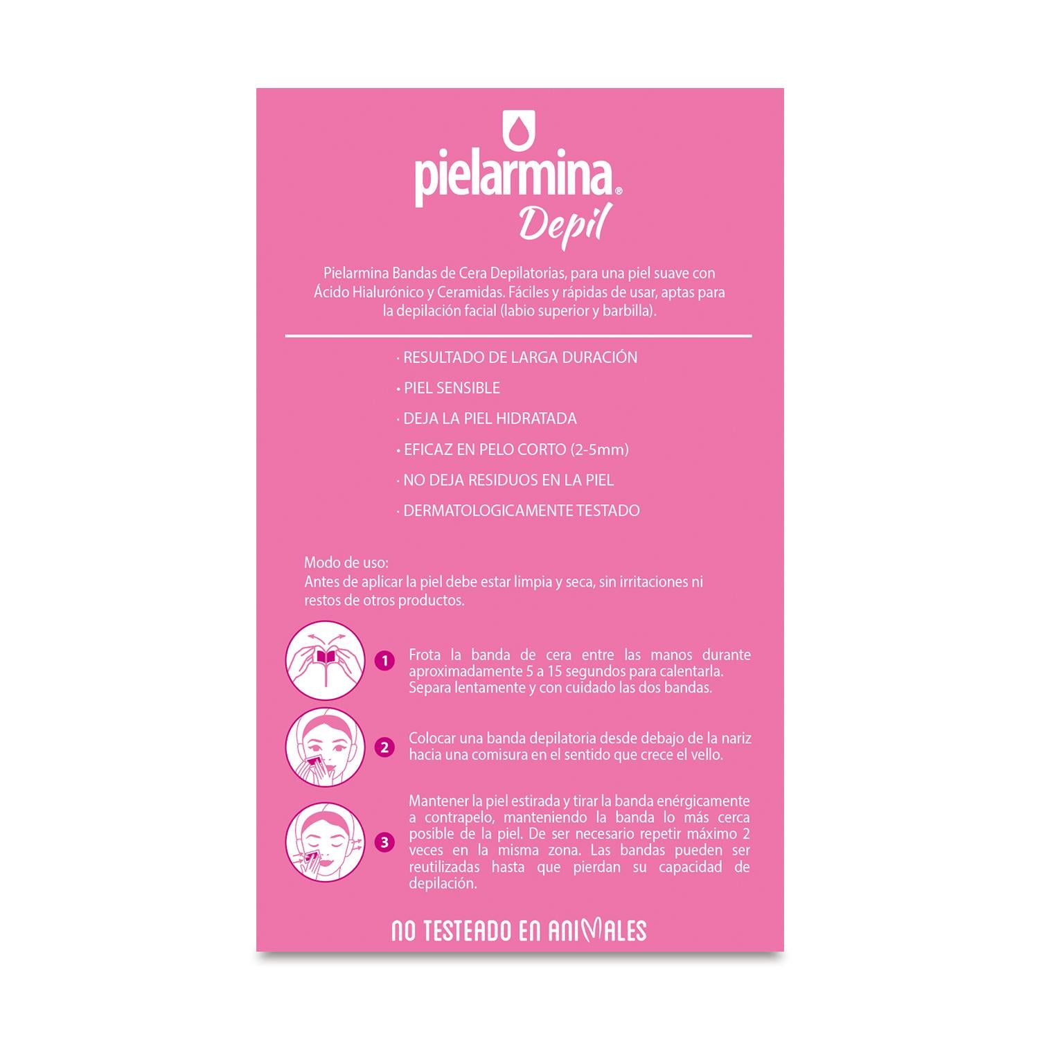 Bandas Depilatorias Faciales AH + Ceramidas Pielarmina Depil