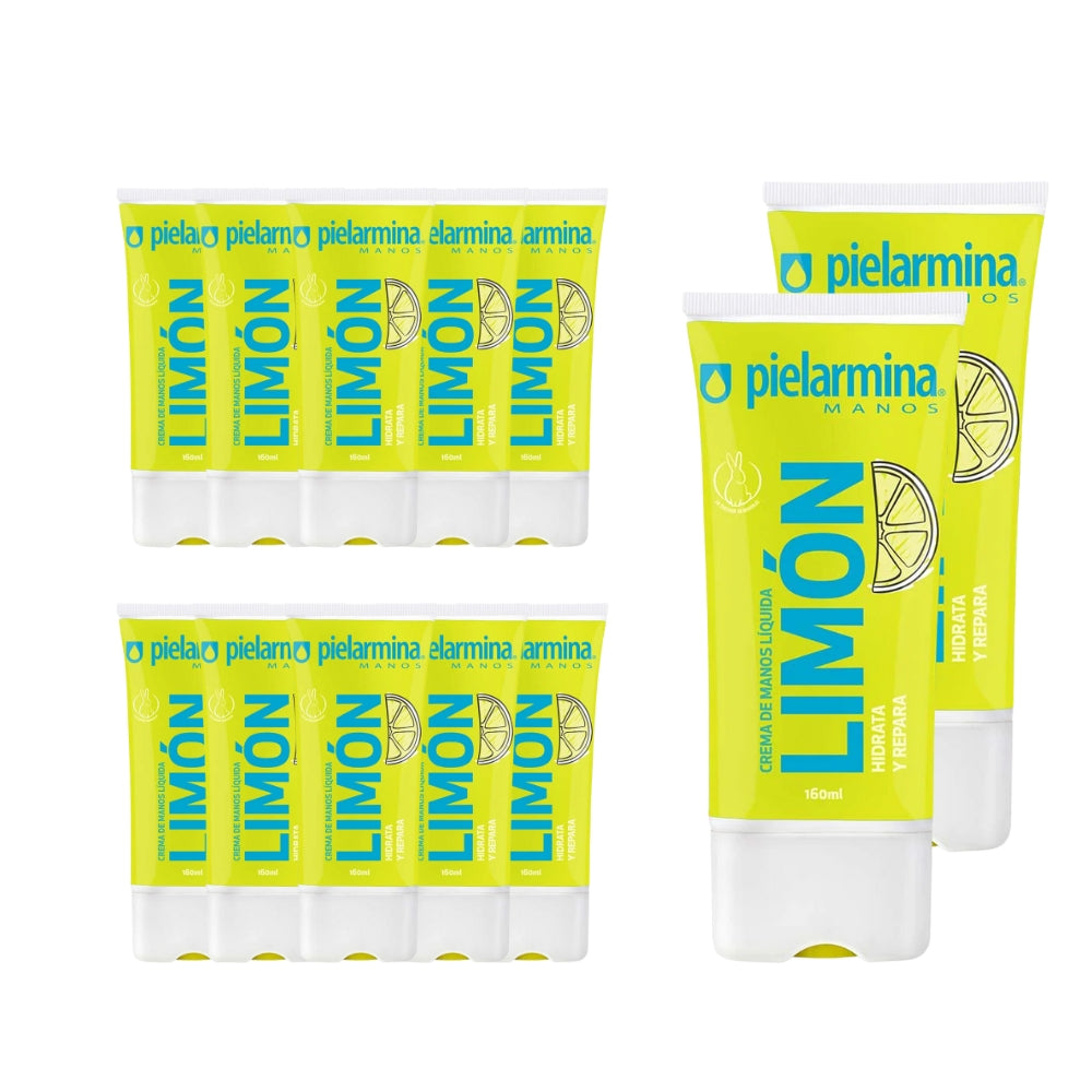 Pack 12 Cremas de Manos líquida de Limón 160 g Pielarmina