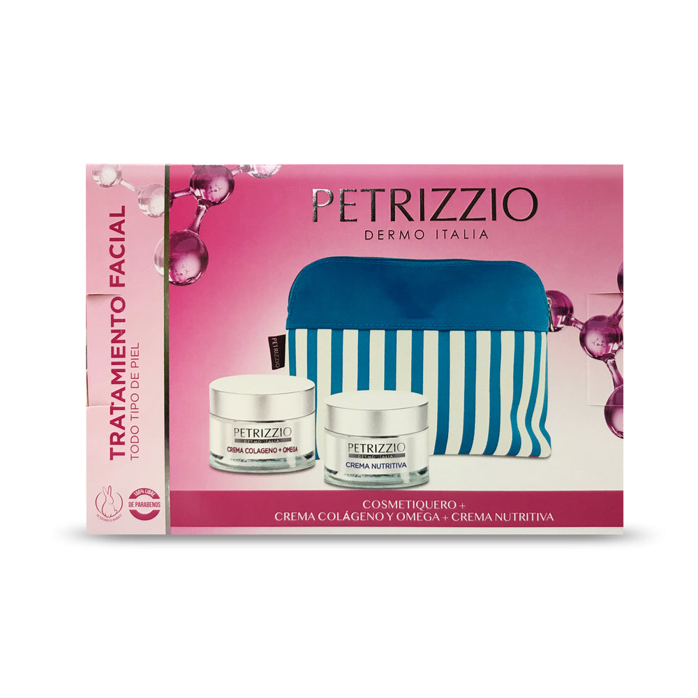 Set de Cremas Colágeno/Omega + Nutritiva + Cosmetiquero