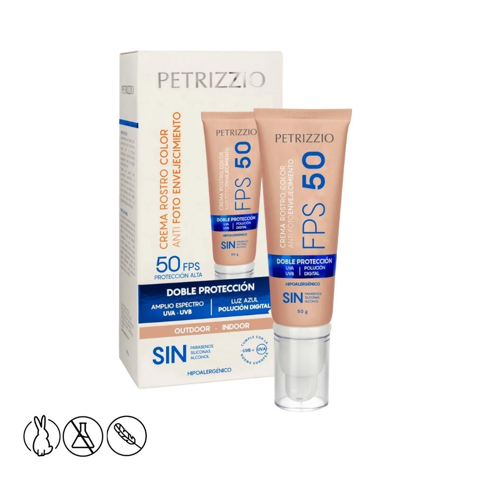 Crema Doble Protección Rostro Color Fps-50/Luz Azul