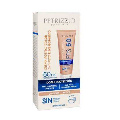 Crema Doble Protección Rostro Color Fps-50/Luz Azul Petrizzio - Petrizzio