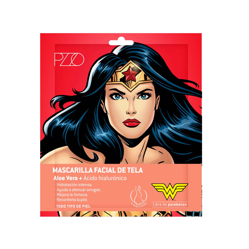 Mascarilla facial de tela Wonder Woman Aloe 25 ml PZZO - Petrizzio