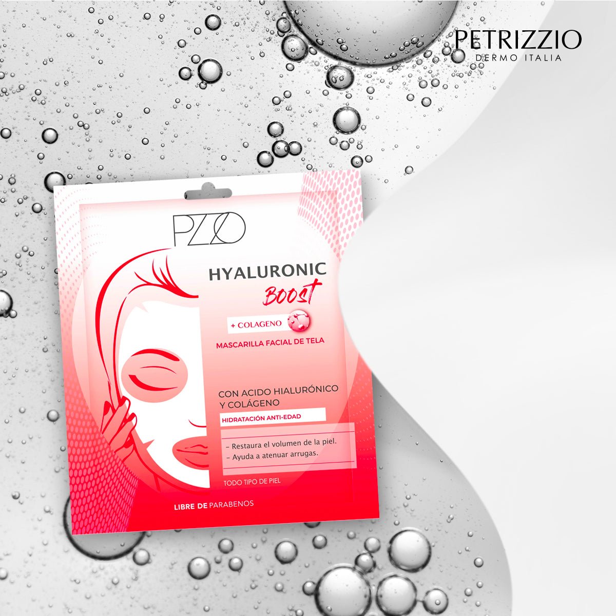 Mascarilla facial Hyaluronic Boost + Colageno 25 ml PZZO - Petrizzio