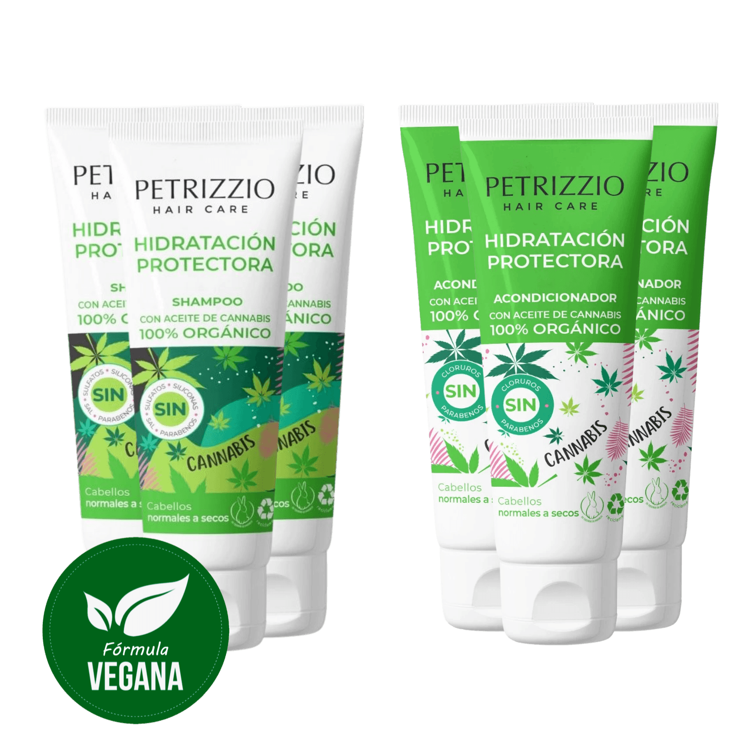 Set Cannabis 3 Shampoos Y 3 Acondicionadores Orgánicos Petrizzio - Petrizzio